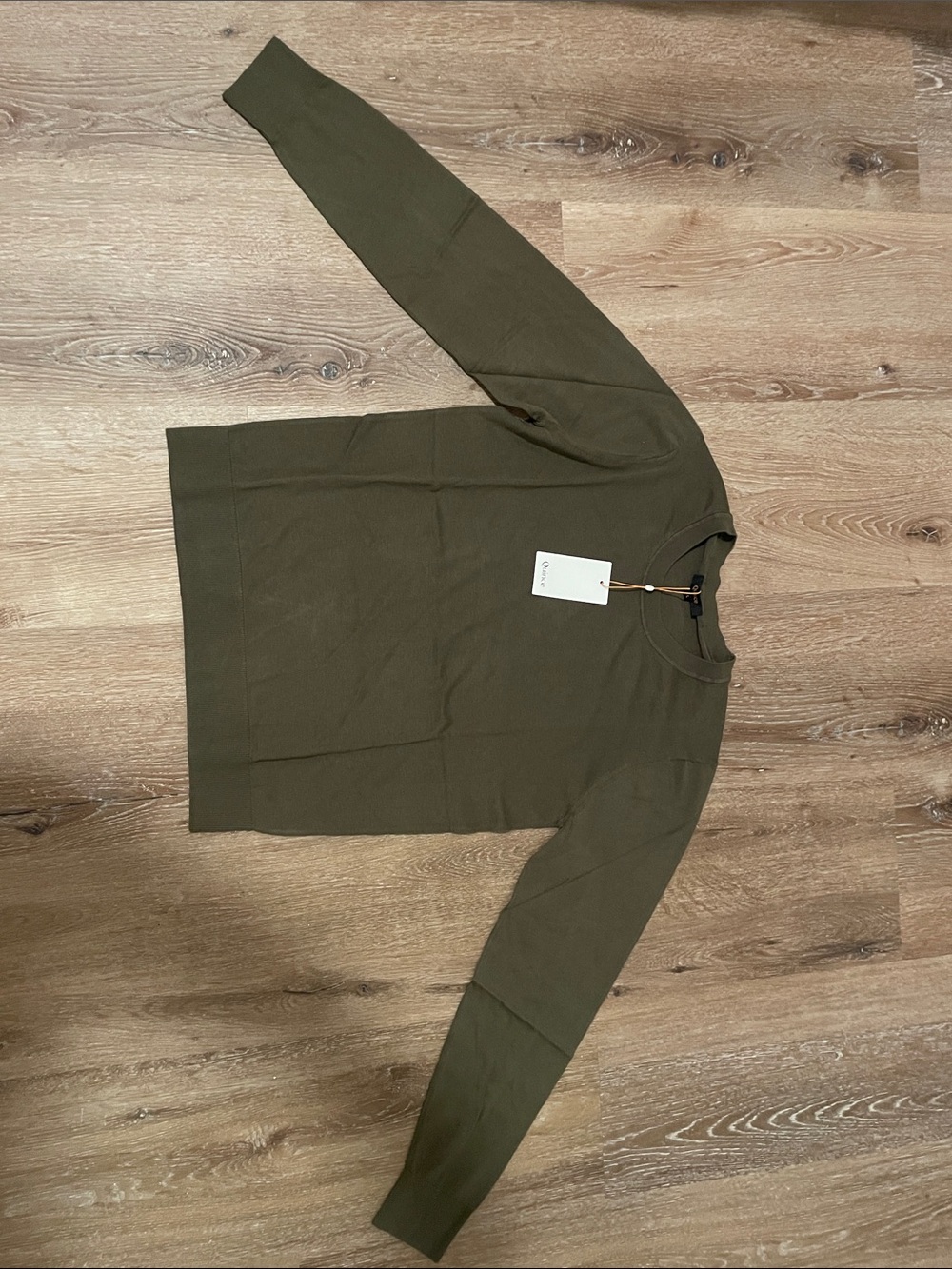 Quince Olive Green Long Sleeve Crewneck Top